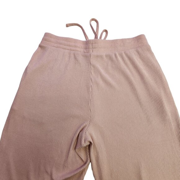 Lands End Women's M Pink Soft Ribbed Pockets Lounge Pants 2228 - Picture 2 of 7